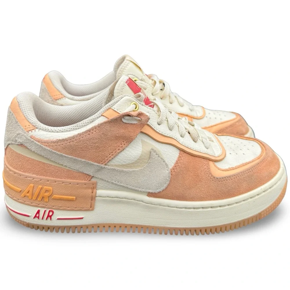 Nike Air Force 1 Shadow Sail Peach Coral Suede DM8157-700 Womens Size 8.5 Shoes